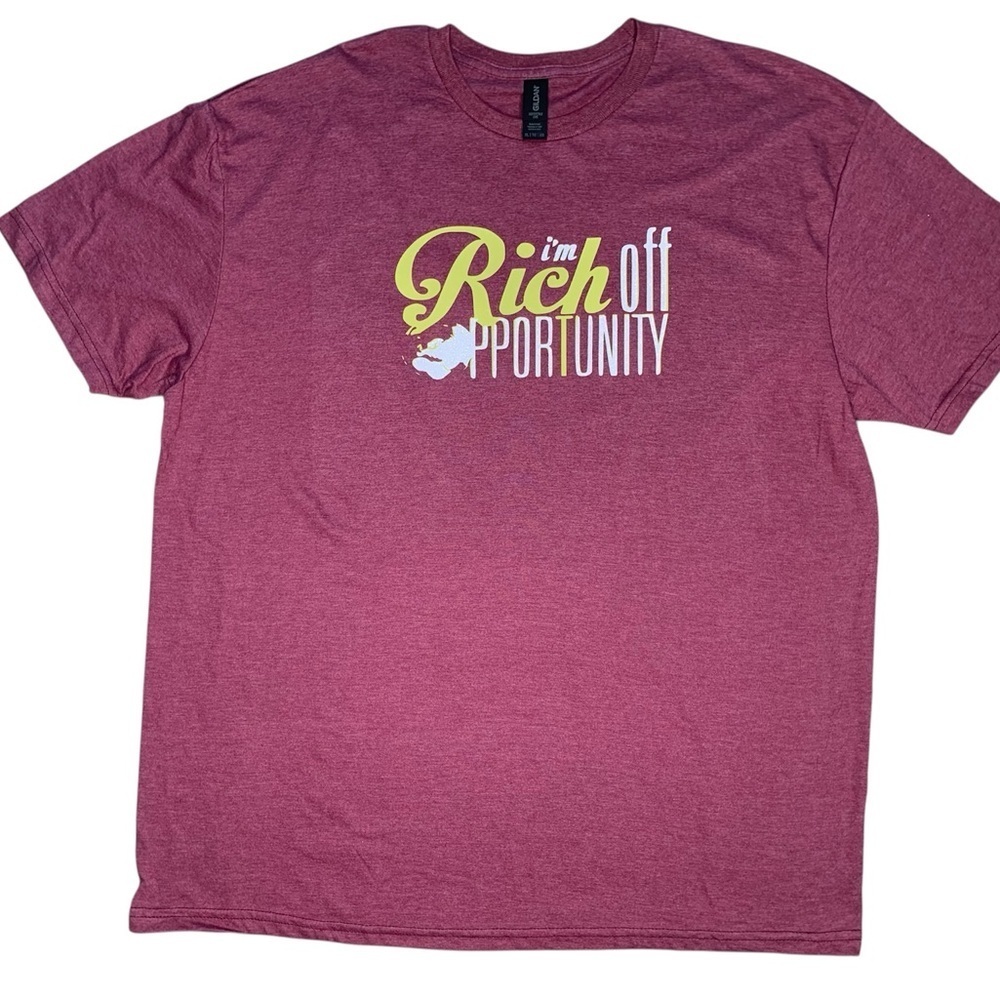 Bella Canvas Rich off opportunity Heather Red Graphic Tee